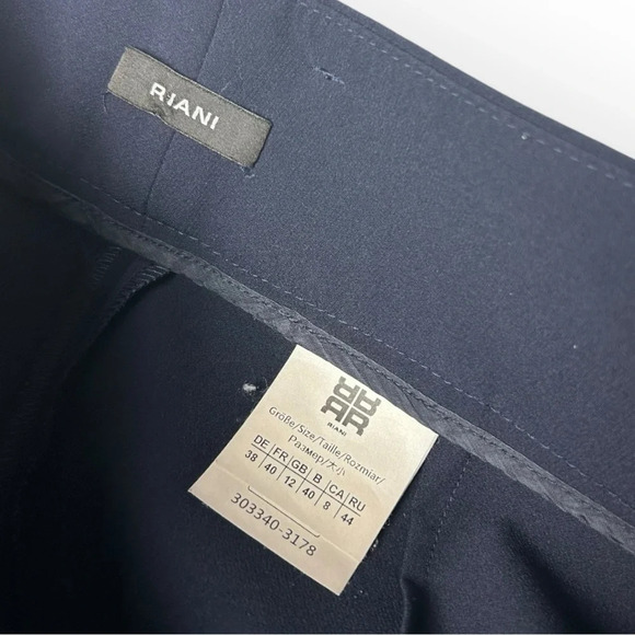Riani Navy Blue Pleated & Cuffed Trousers 8 - Picture 7 of 7